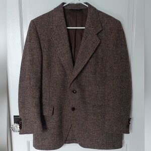 Brown Harris Tweed Wool Blazer Sport Coat